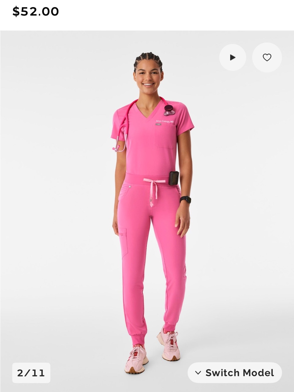 Figs Fing Pink High Waisted Zamora Joggers
